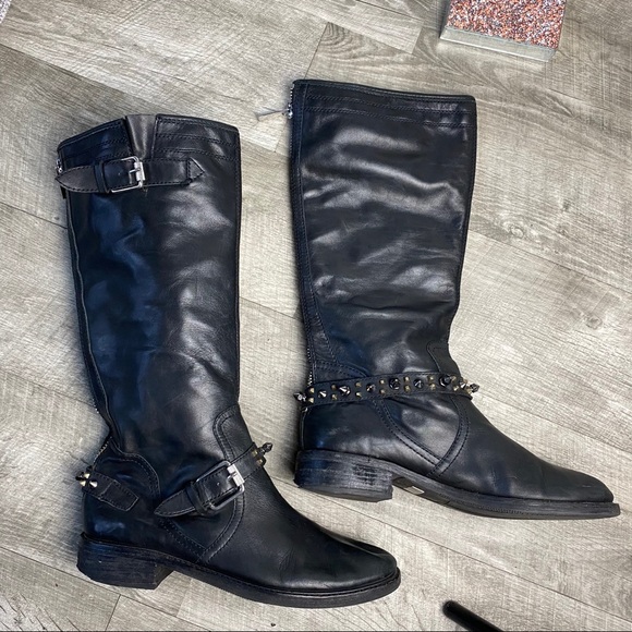 Sam Edelman black leather tall riding boot ASHLYN - Picture 1 of 7
